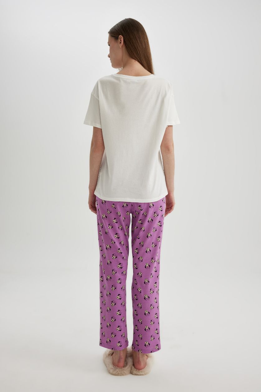 نساء بنفسجي فاتح طقم قصة عادية من ديزني ميكي وميني - قطعتين