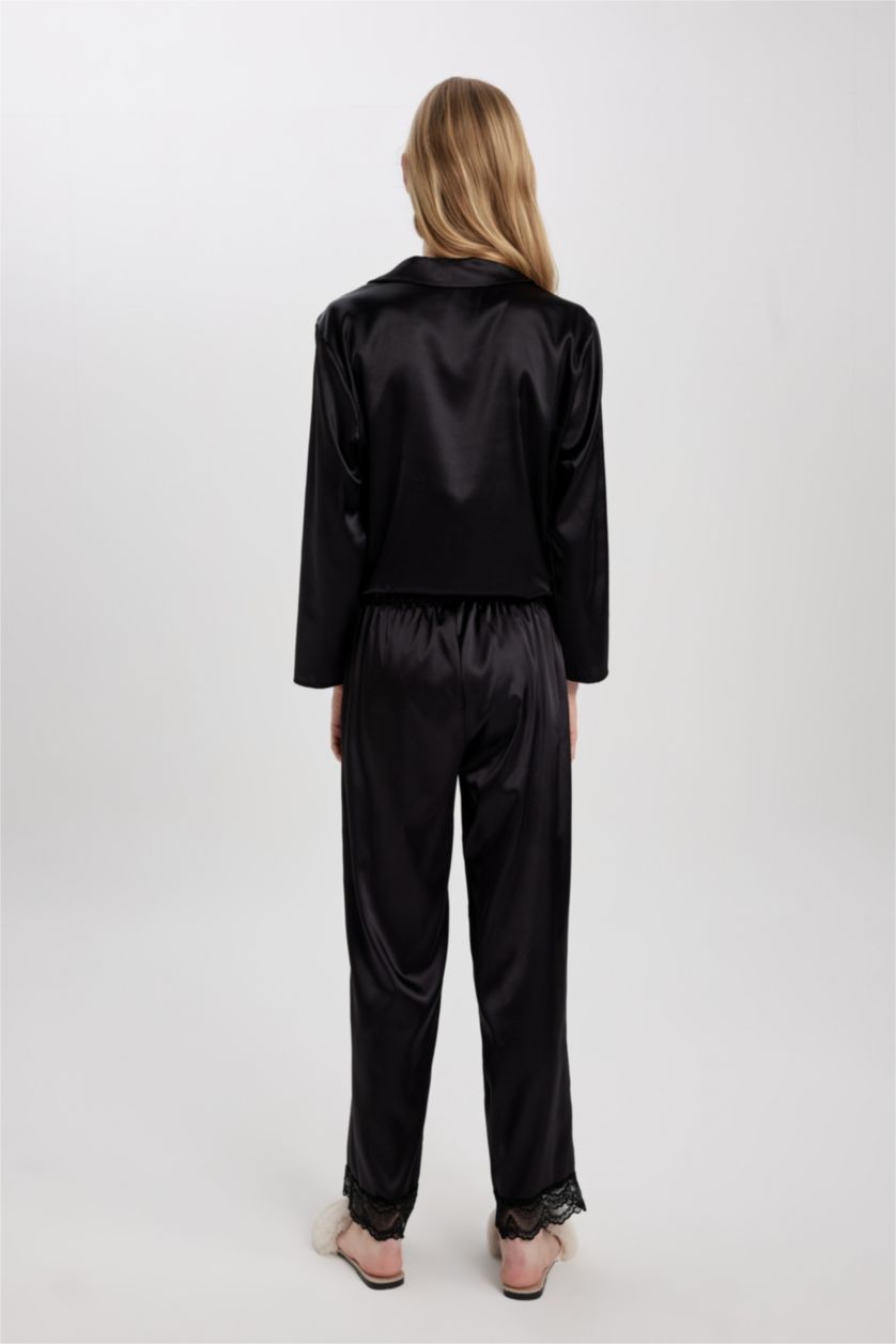 نساء أسود سروال بيجاما ستان قصة عادية من Fall in Love