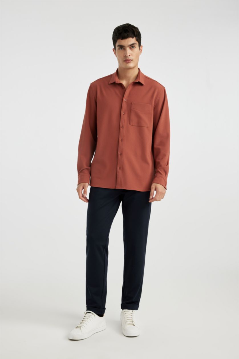 رجالي كحلي بنطلون جوجر ستريج بحافة مطوية