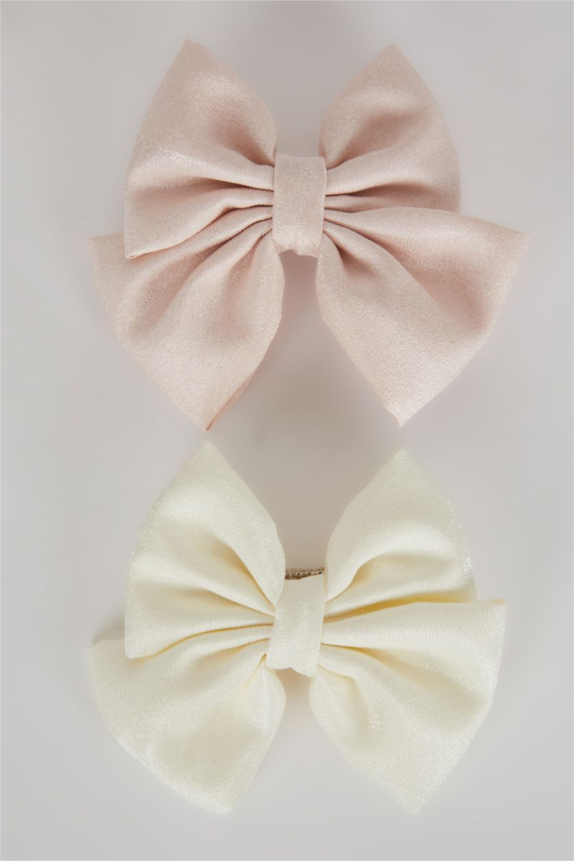 Kadın Ekru Kız Çocuk 2'li Saç Tokası