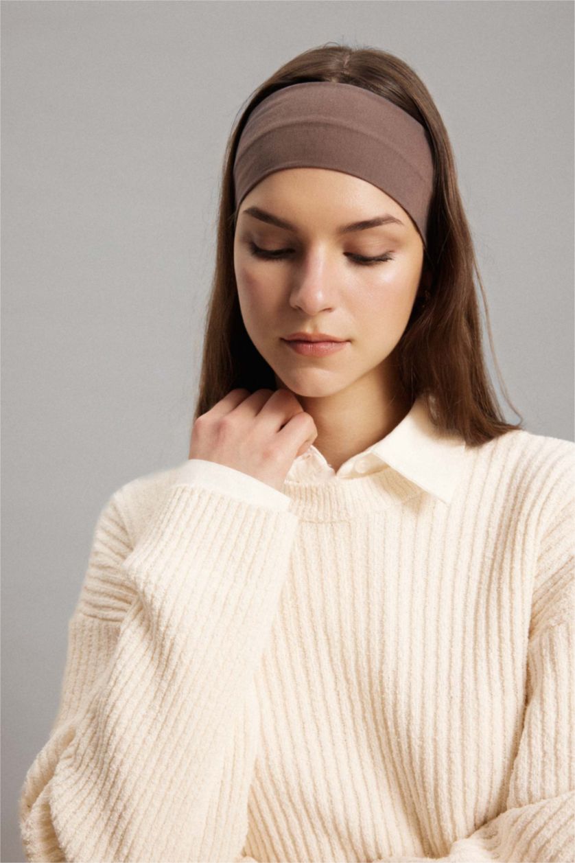 WOMAN Ecru Regular Fit Knitted Pullover Tunic