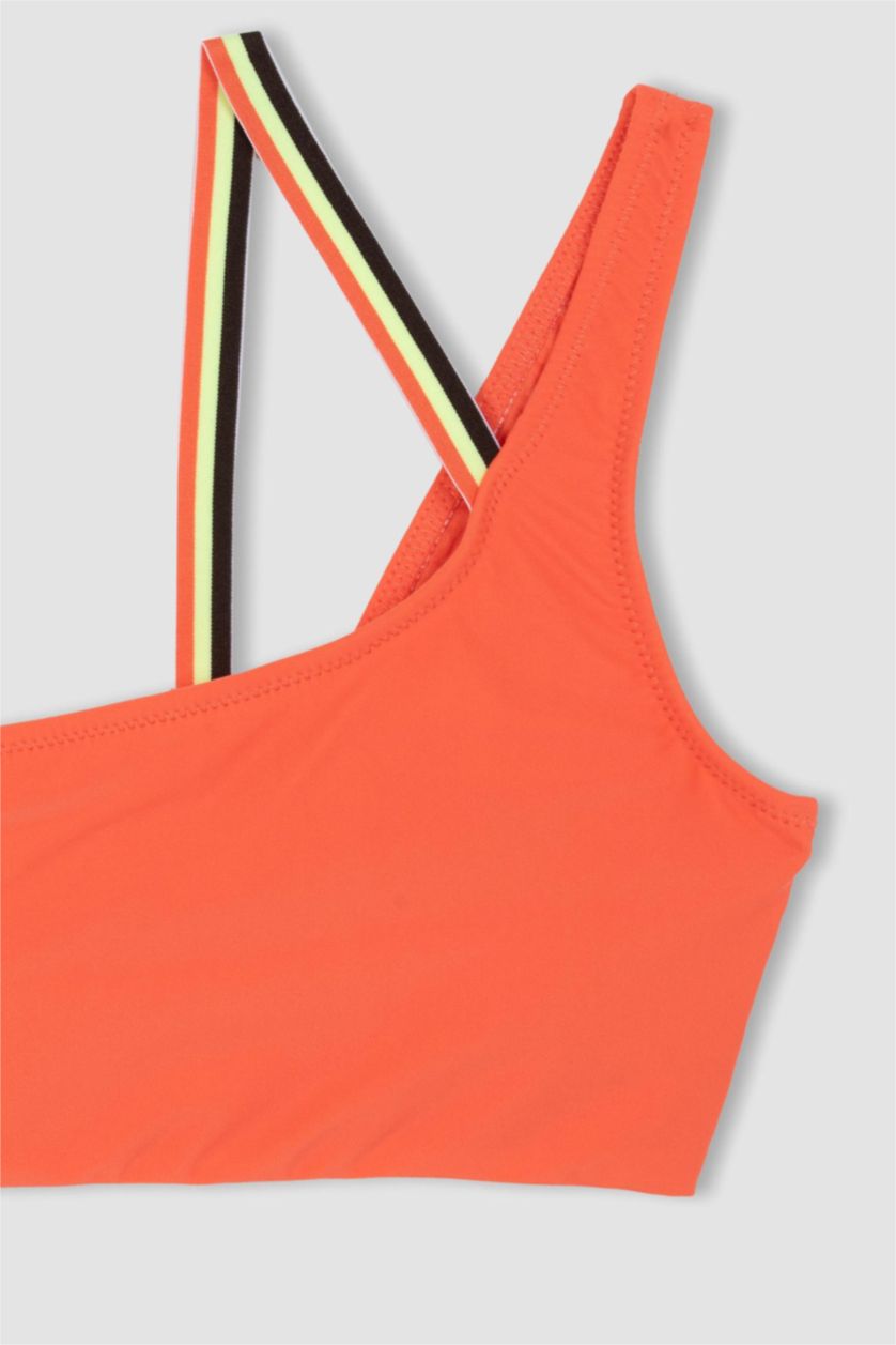 Kadın Turuncu Sporcu Tek Omuz Bikini Üstü