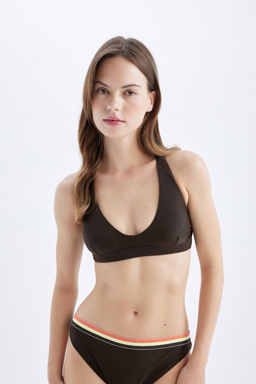 Woman Brown DeFactoFit Triangle Bikini Top