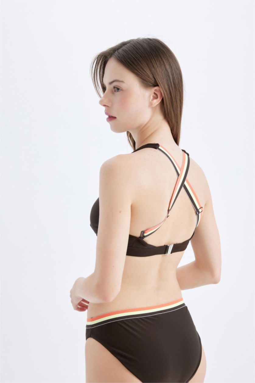 Woman Brown DeFactoFit Triangle Bikini Top