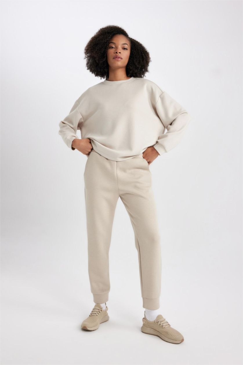 WOMAN Stone DeFactoFit Standard Fit Jogger Leg Standard Premium Trousers