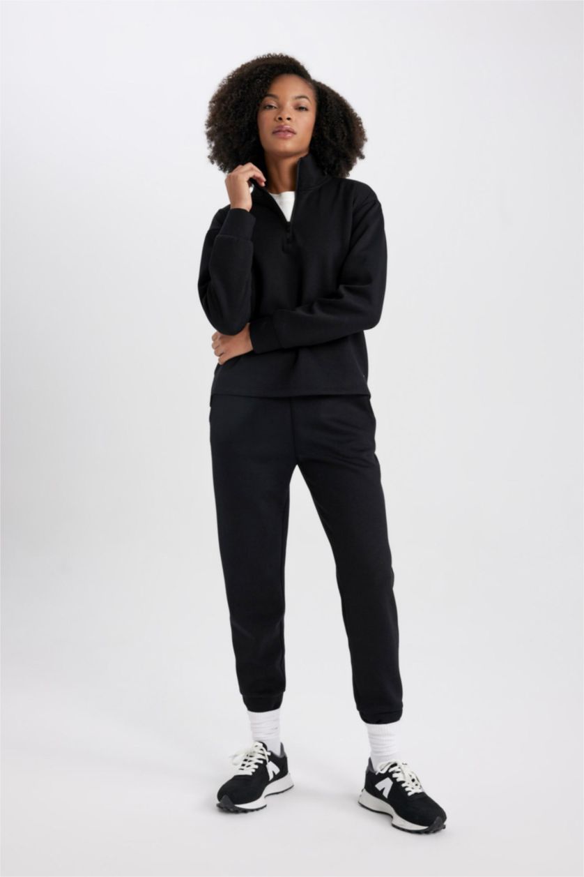 حريمي أسود بنطلون جوجر بريميوم قصة عادية من DeFactoFit