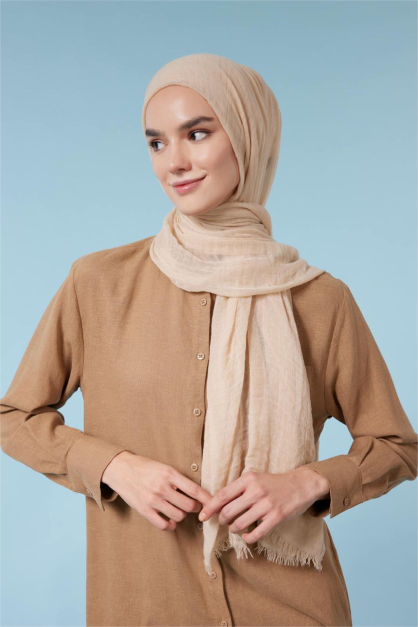 WOMAN Light Brown Woman Hijab Shawl