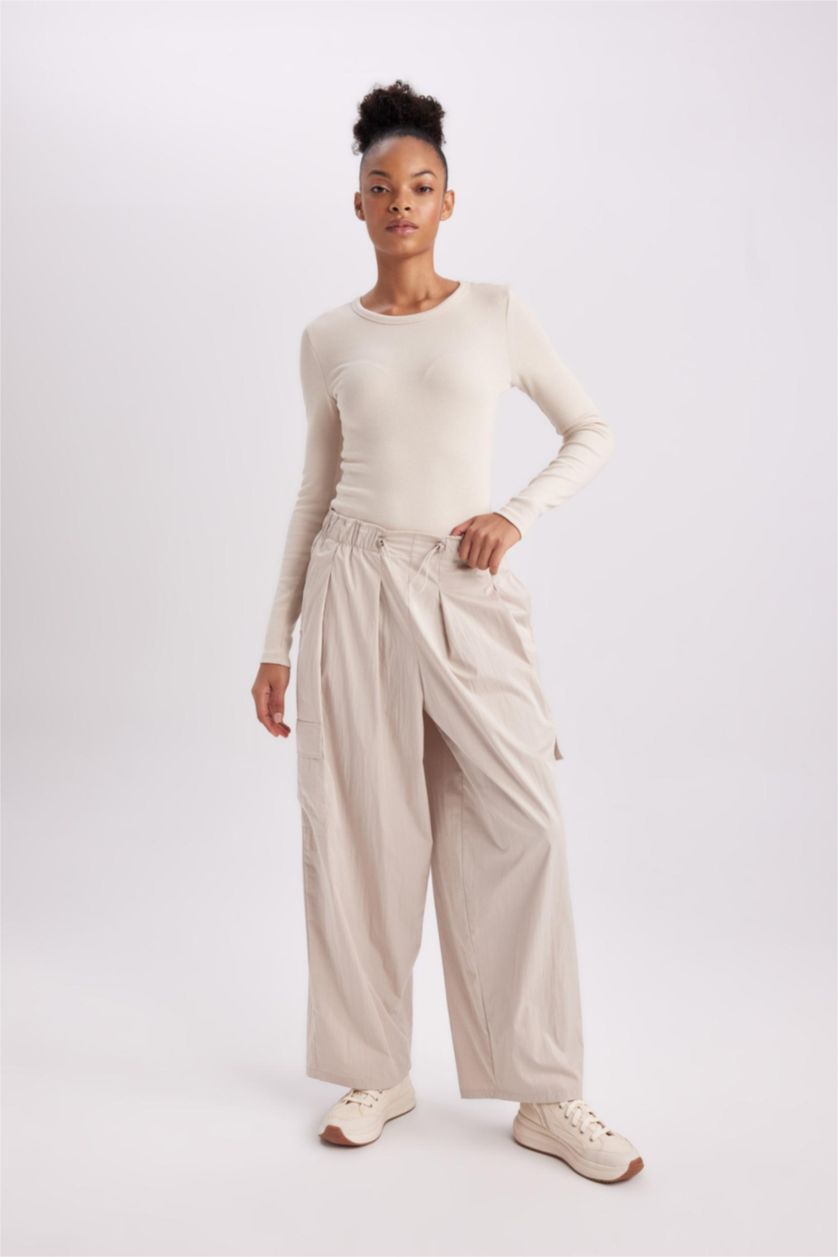 WOMAN Stone DeFactoFit Oversize Fit Parachute Trousers