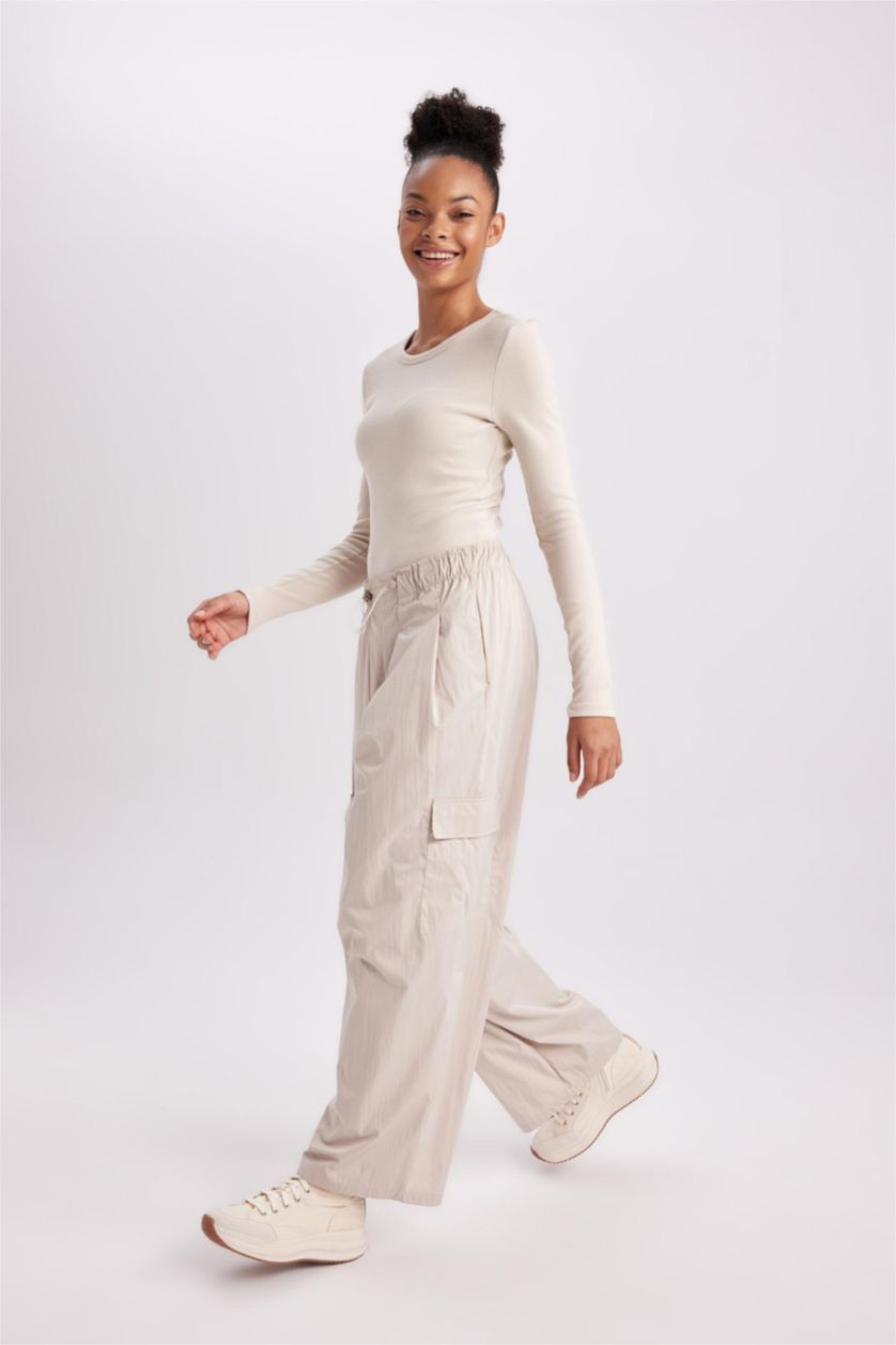 WOMAN Stone DeFactoFit Oversize Fit Parachute Trousers