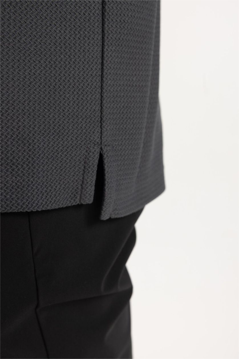 HOMME Anthracite T-Shirt Polo Coupe Moderne à Manches Courtes