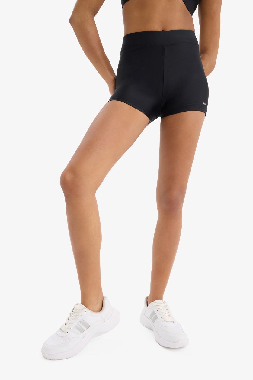 WOMAN Black DeFactoFit Slim Fit Sports Shorts