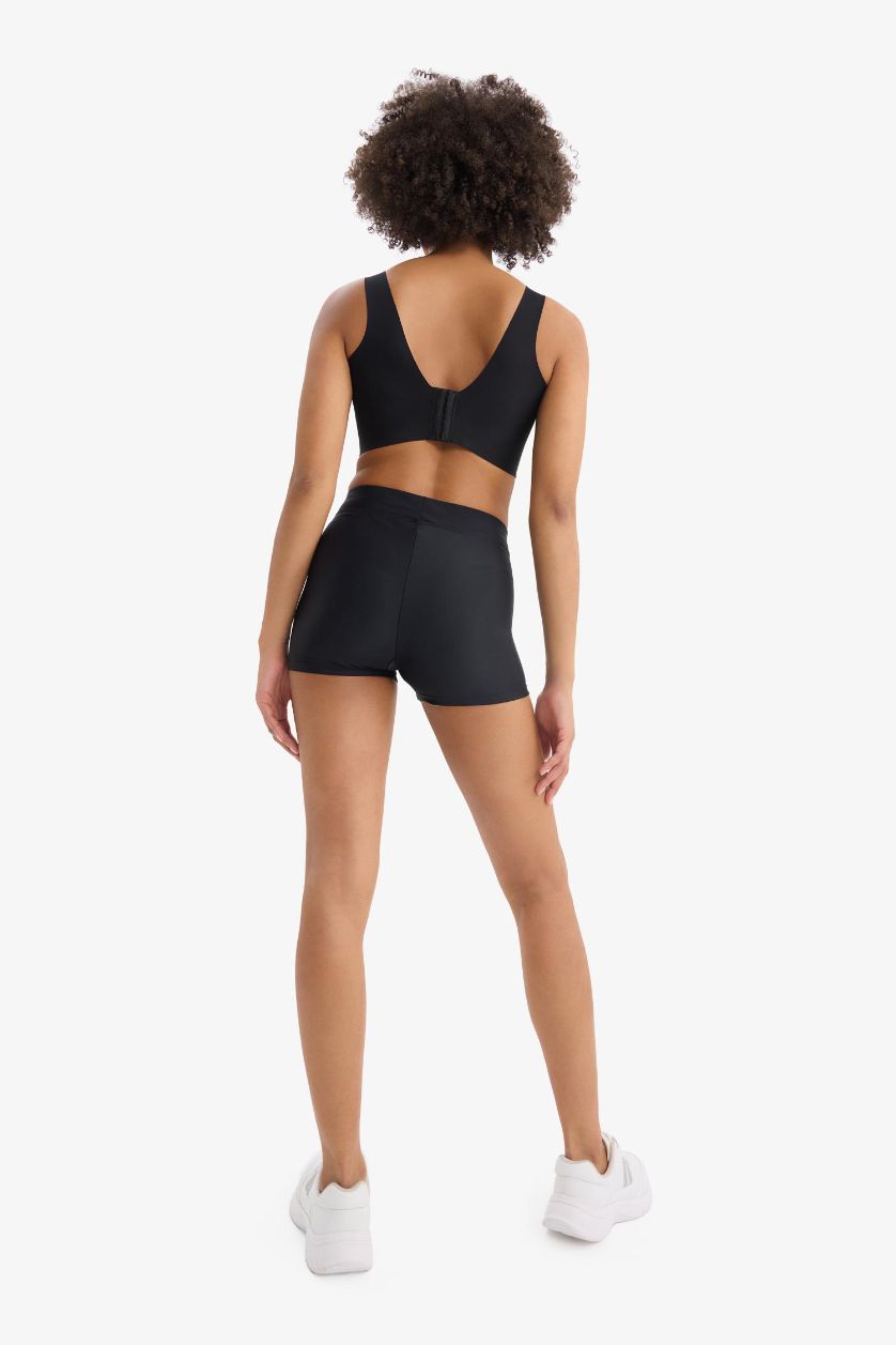 WOMAN Black DeFactoFit Slim Fit Sports Shorts