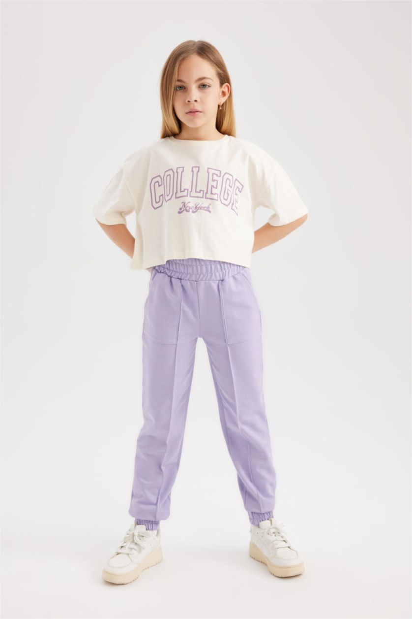 FILLES Violet Pantalon Jogging Pour Fille