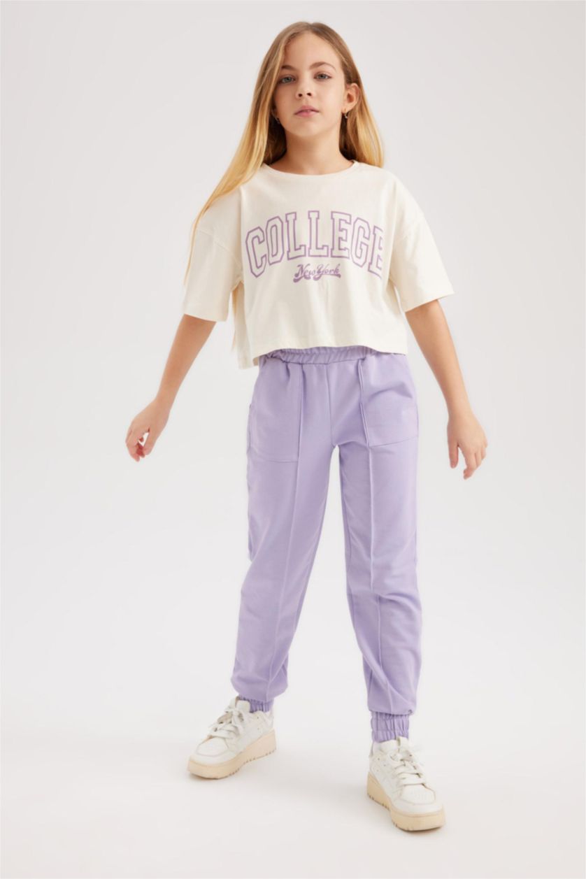 FILLES Violet Pantalon Jogging Pour Fille