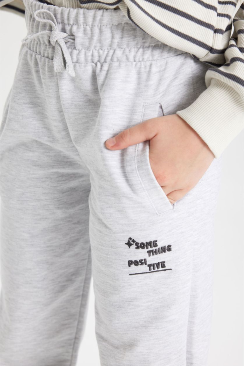 GIRLS & TEENS Light Grey Melange Girl Jogger Sweatpants