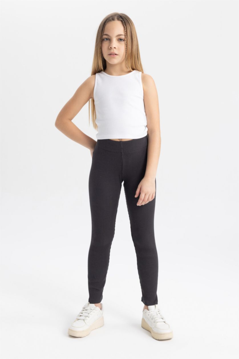 بنات أنثرا سروال ضيق بناتي مضلع طويل