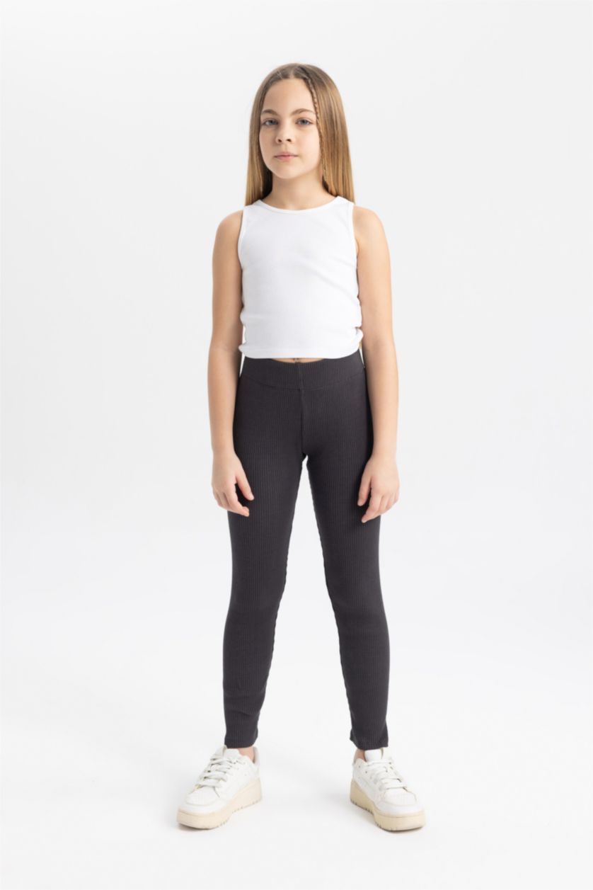 بنات أنثرا سروال ضيق بناتي مضلع طويل