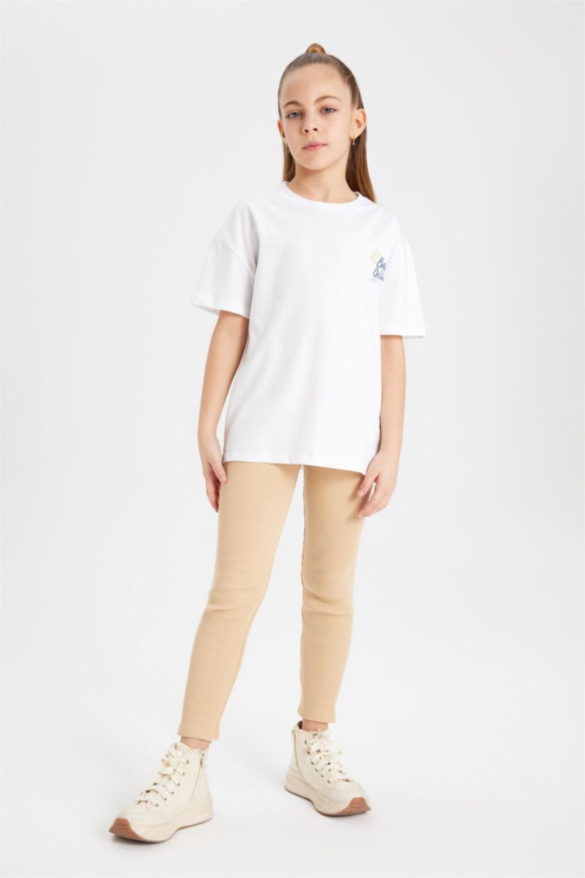 FILLES Beige Legging basique et Long Pour Fille