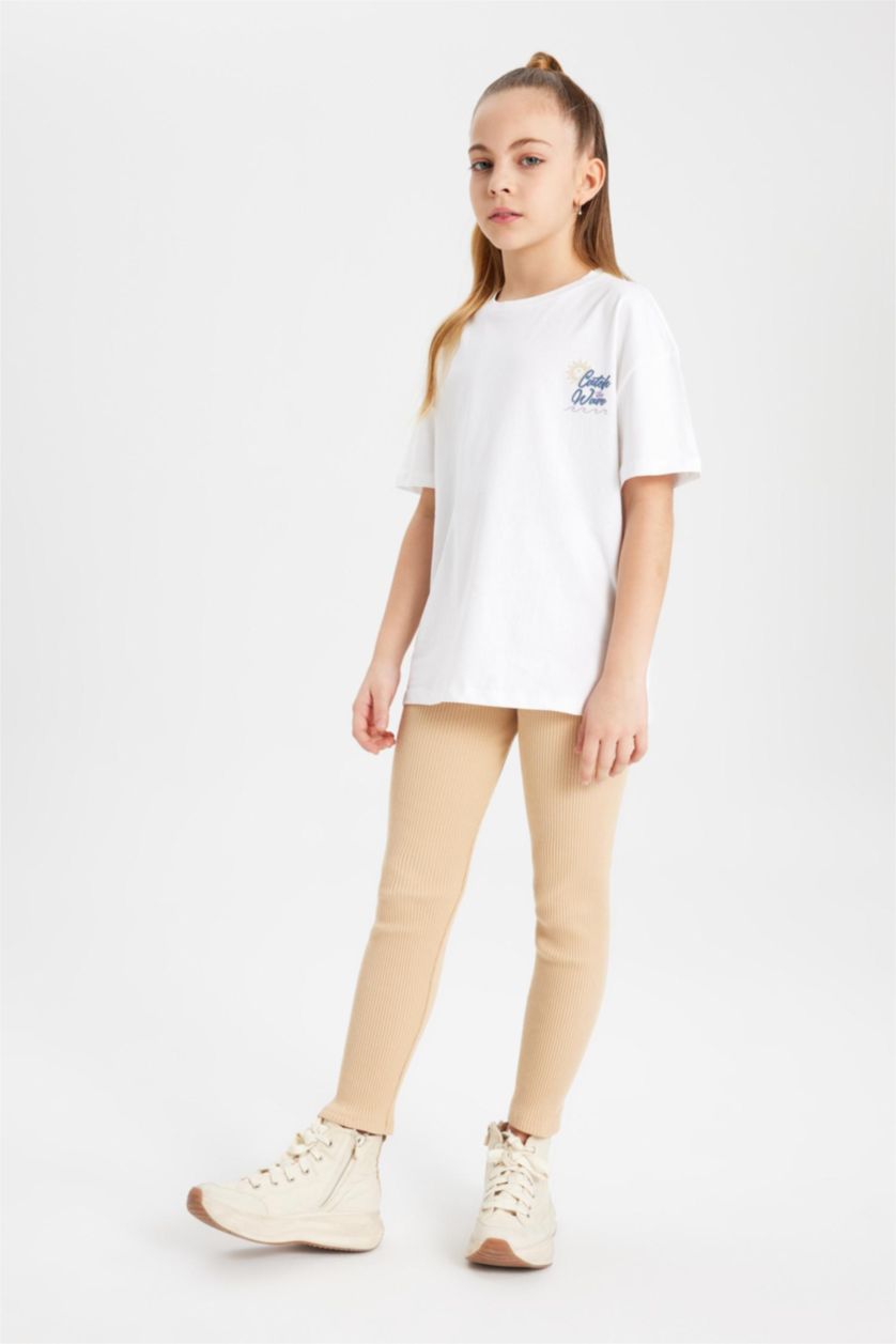 FILLES Beige Legging basique et Long Pour Fille