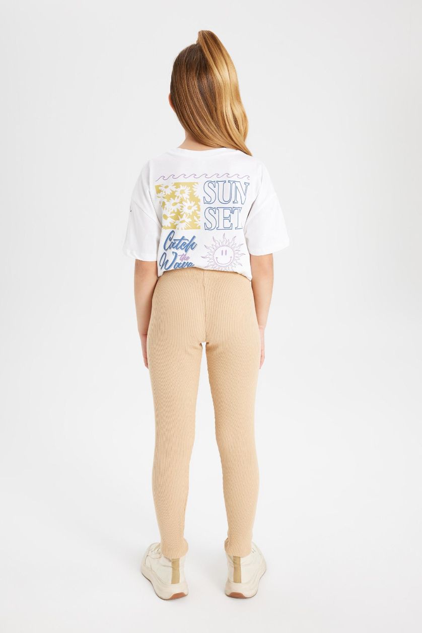 FILLES Beige Legging basique et Long Pour Fille