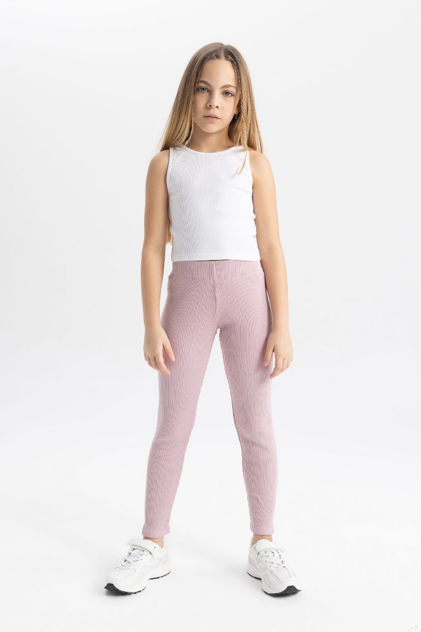 بنات زهري بنطلون ليجن بناتي طويل مضلع