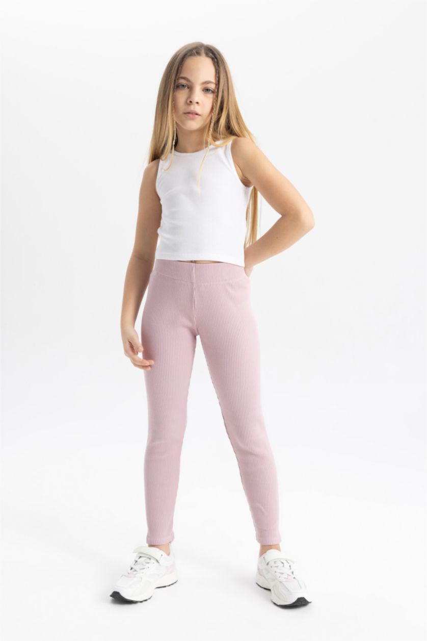 بنات زهري بنطلون ليجن بناتي طويل مضلع