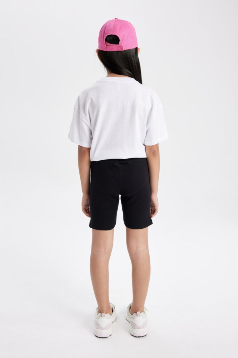 Kız Çocuk - Genç Kız Siyah Biker Fitilli Kaşkorse Tayt Kız Çocuk