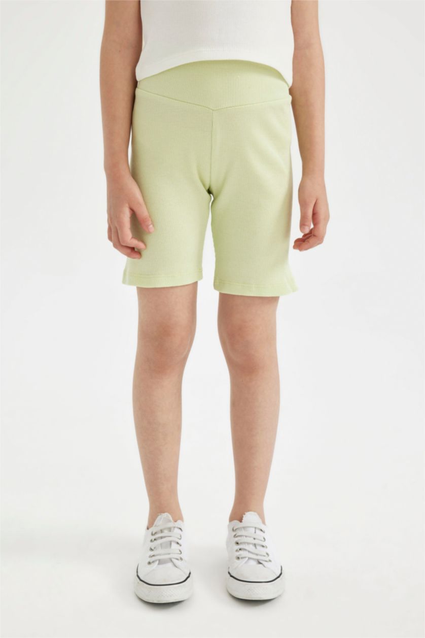 Girls & Teens Light Green ستريج قصير بناتي مضلع
