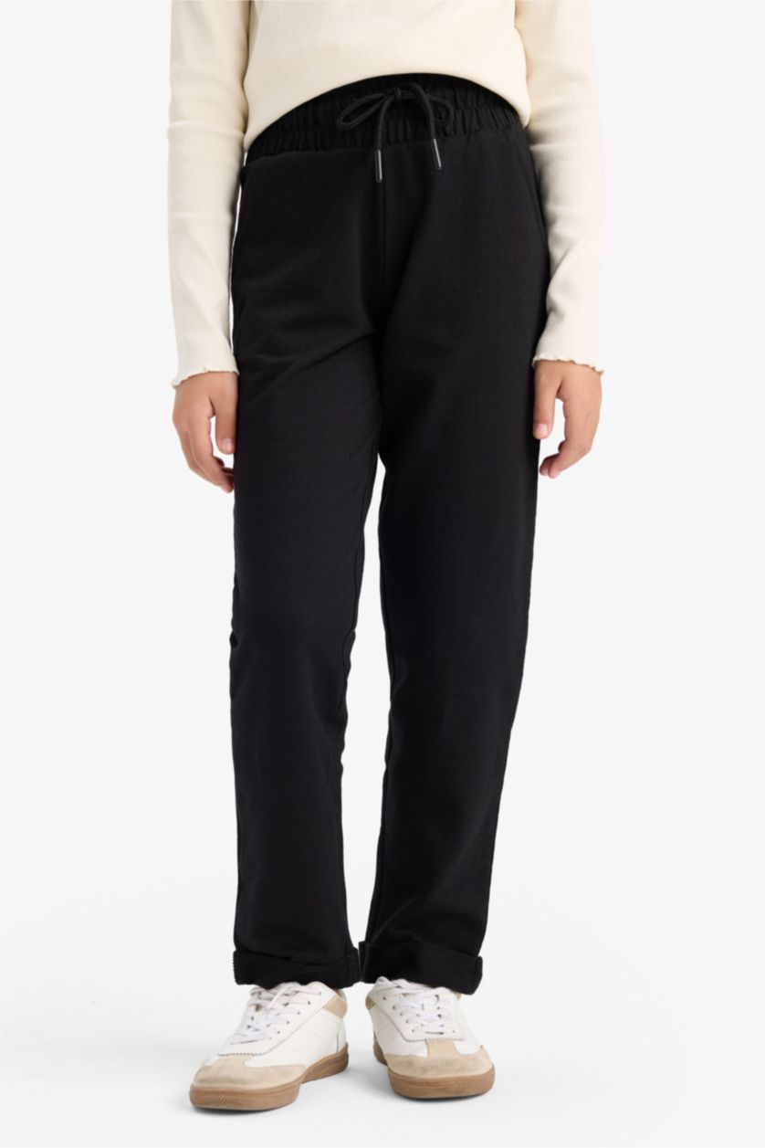 FILLES Noir Pantalon De Jogging Carotte Pour Fille