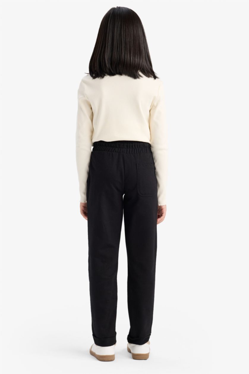 FILLES Noir Pantalon De Jogging Carotte Pour Fille