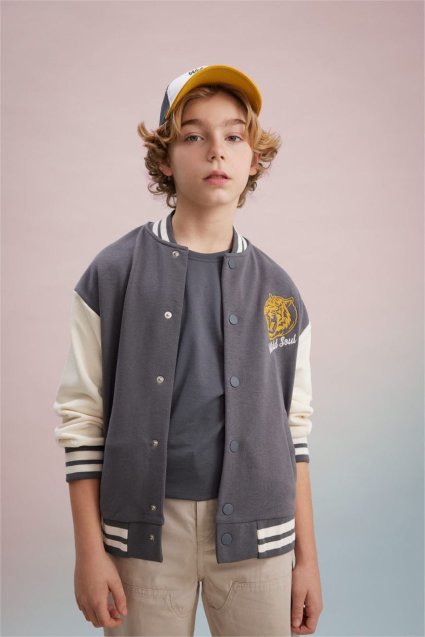 أولاد أنثرا جاكيت بومبر ولادي اوفر سايز مطبوع