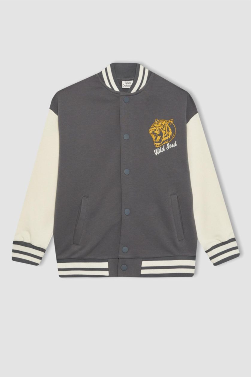 أولاد أنثرا جاكيت بومبر ولادي اوفر سايز مطبوع