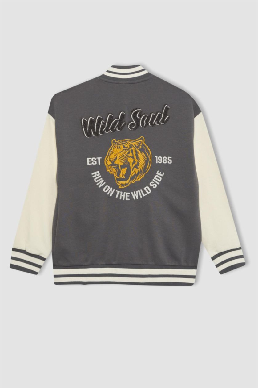 أولاد أنثرا جاكيت بومبر ولادي اوفر سايز مطبوع