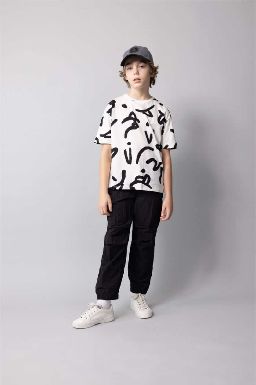 أولادي بيج فاتح تيشيرت اولادي نص كم اوفر سايز برقبة مستديرة