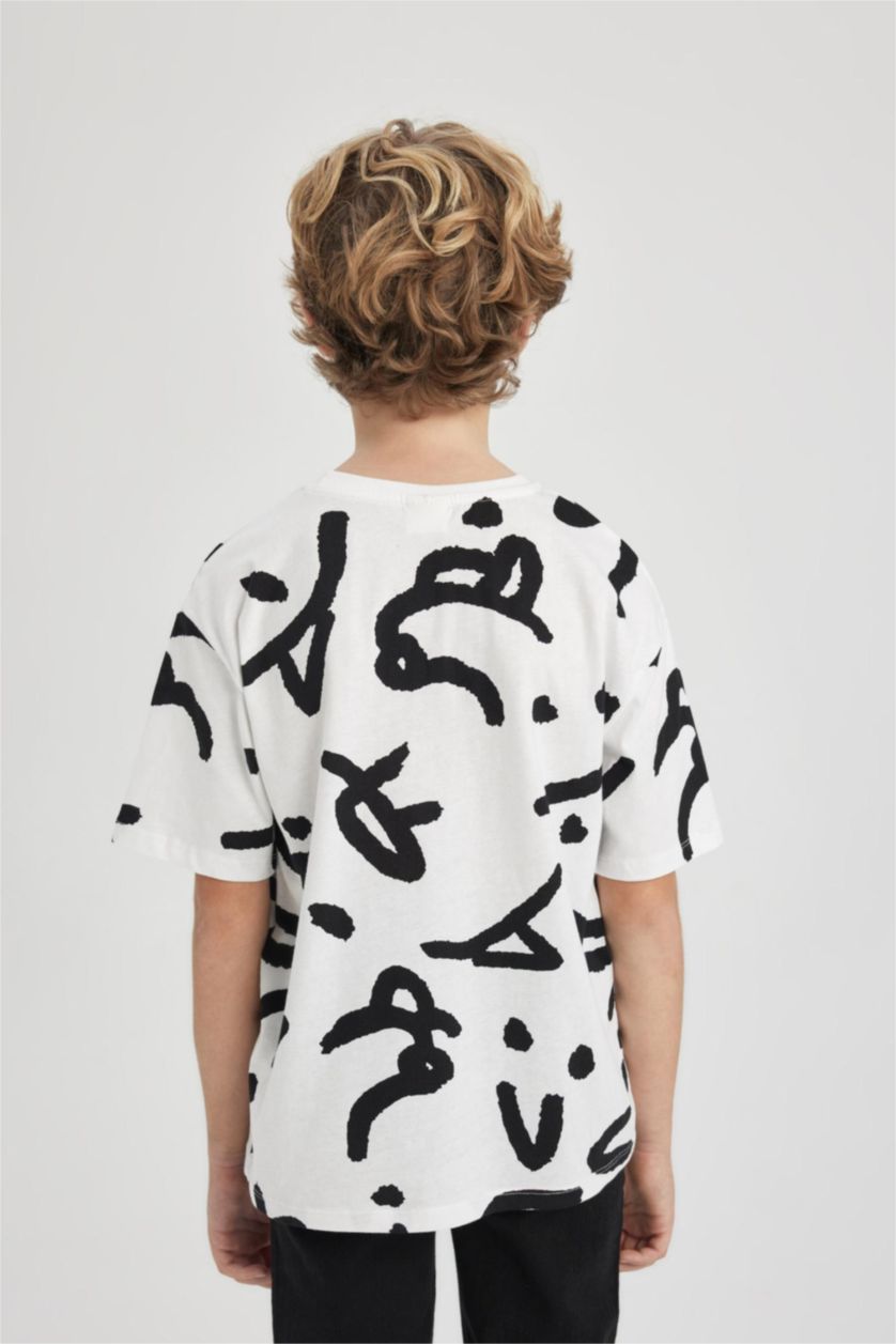 أولادي بيج فاتح تيشيرت اولادي نص كم اوفر سايز برقبة مستديرة