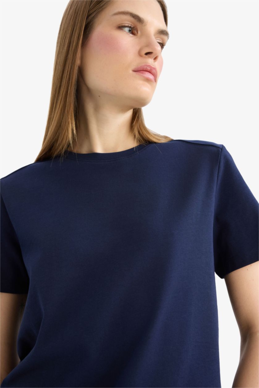 FEMME Marin T-shirt basique premium à manches longues Coupe décontractée