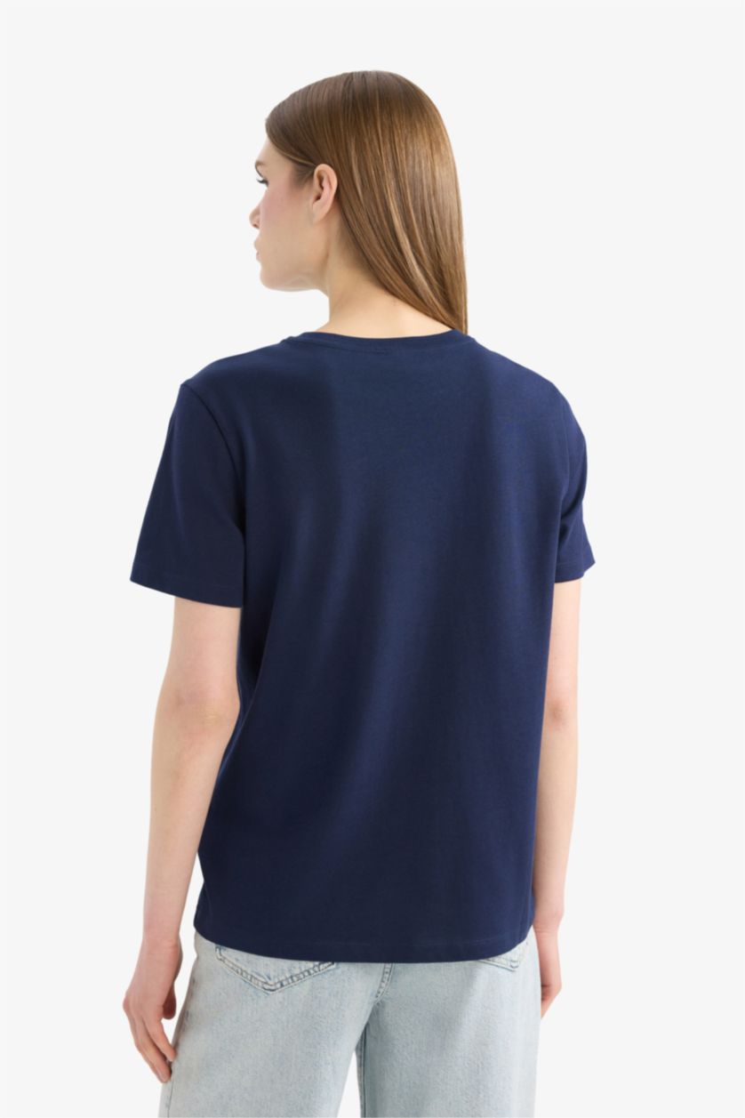FEMME Marin T-shirt basique premium à manches longues Coupe décontractée