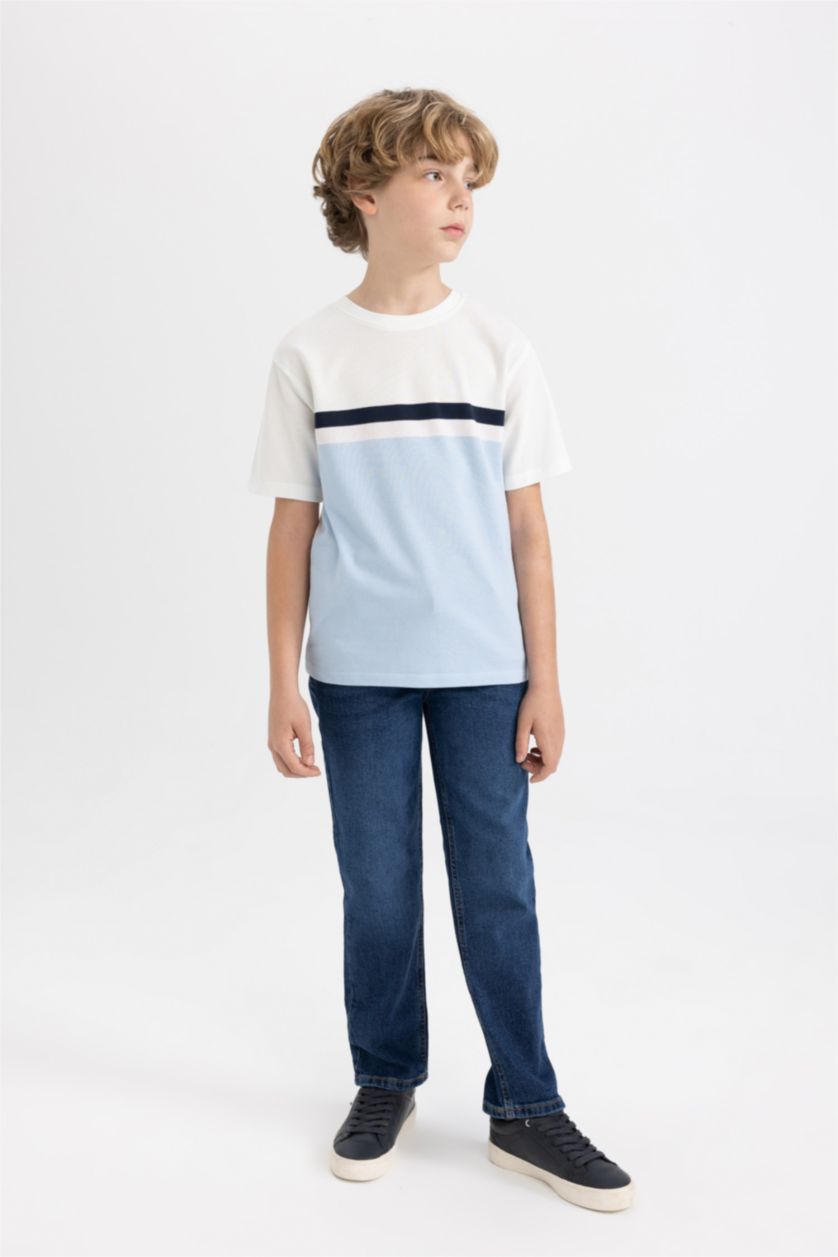 Erkek Çocuk - Genç Erkek Koyu Mavi Straıght Fıt Düz Paça Jean Pantolon Erkek Çocuk