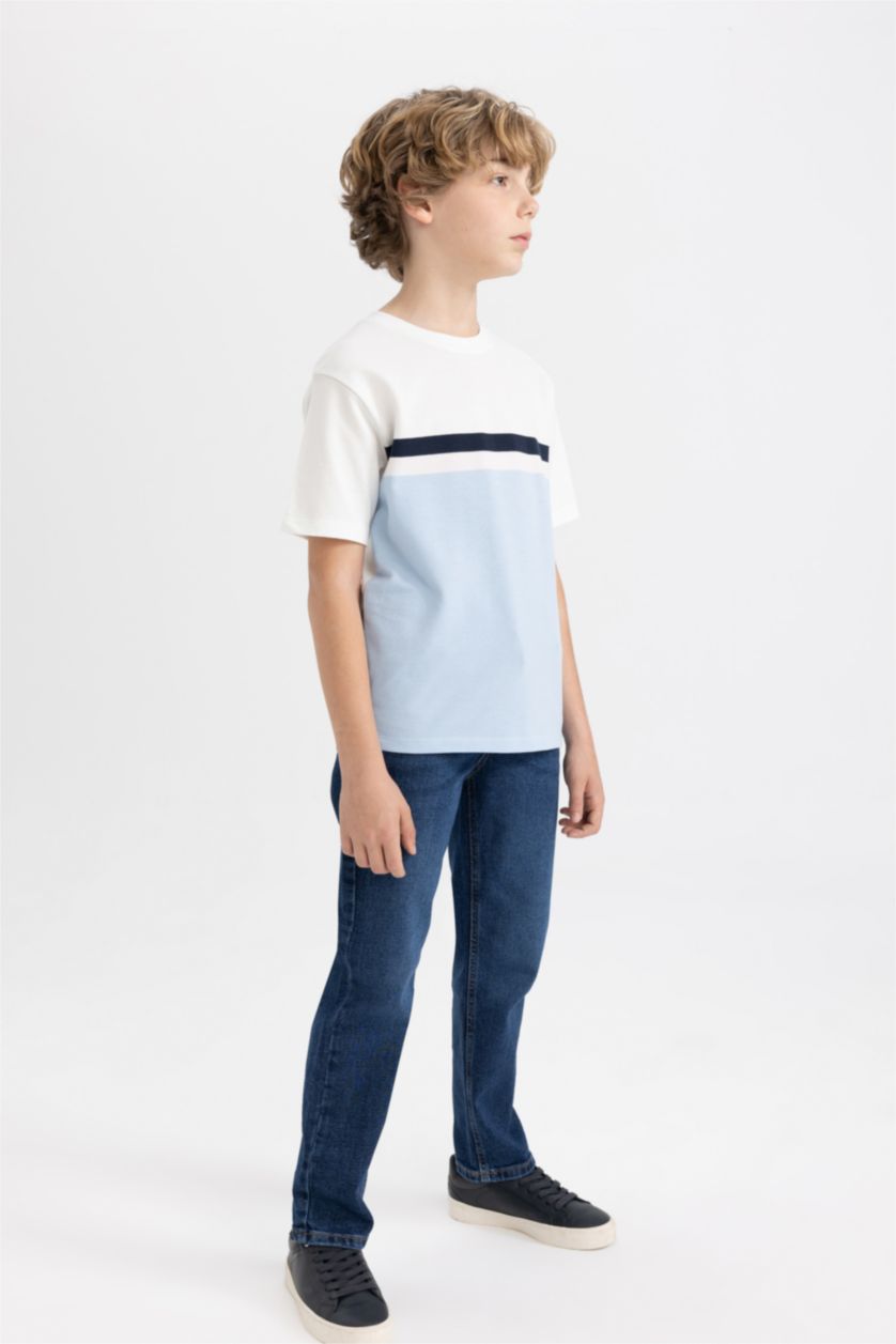 Erkek Çocuk - Genç Erkek Koyu Mavi Straıght Fıt Düz Paça Jean Pantolon Erkek Çocuk