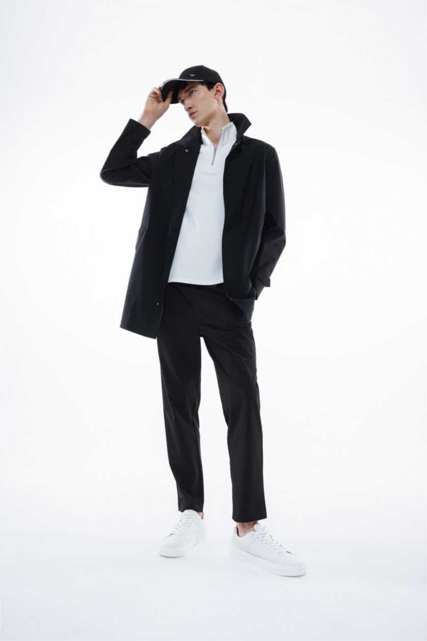 Man Black jogger Regular Hem Trousers