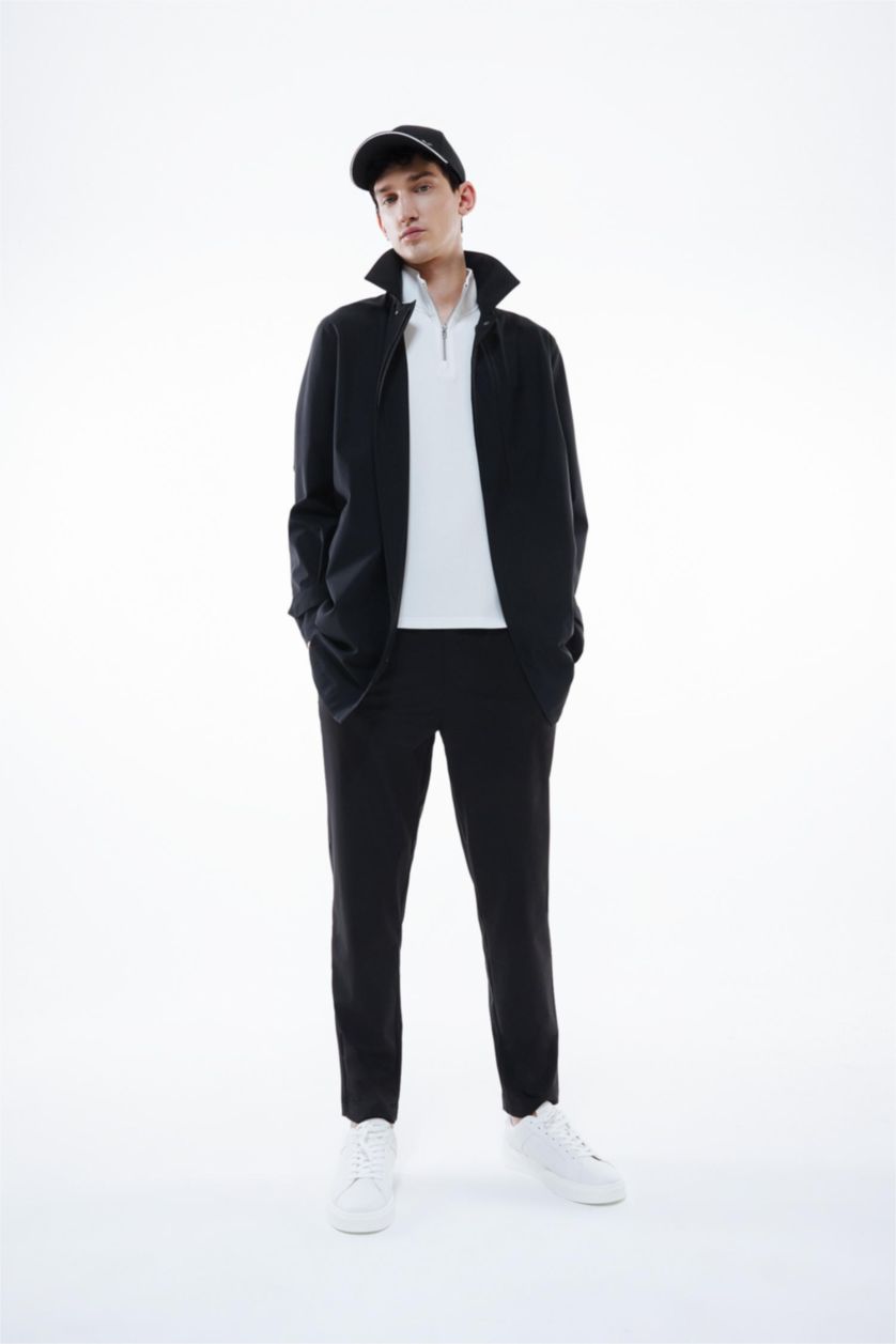 Man Black jogger Regular Hem Trousers