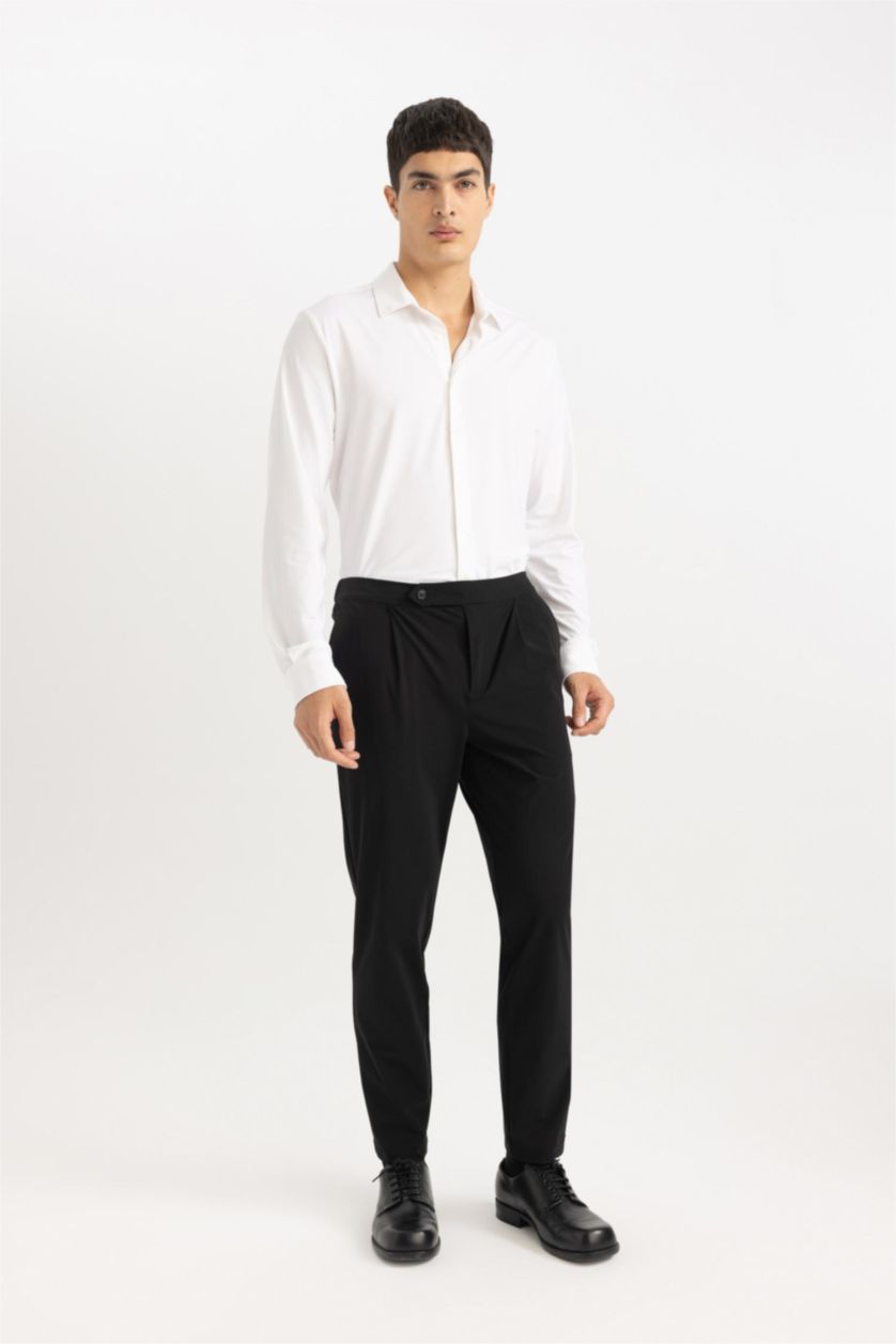 Man Black jogger Regular Hem Trousers