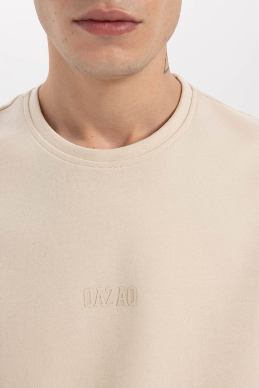Men Sand Regular Fit Short Sleeve T-Shirt