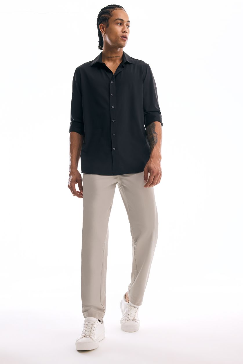 Ерлер қара слим пішімі Ұзын жеңді көйлек