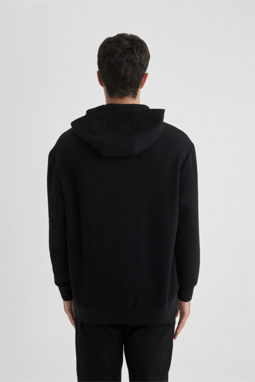 Ерлер қара үлкен пішім бас киімді Свитер