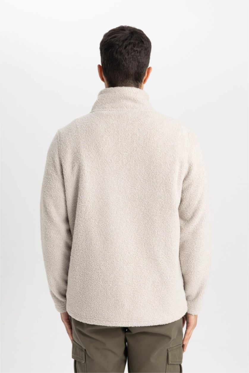 رجال بيج فاتح سويت شيرت فرو قصة عادية بياخة عالية