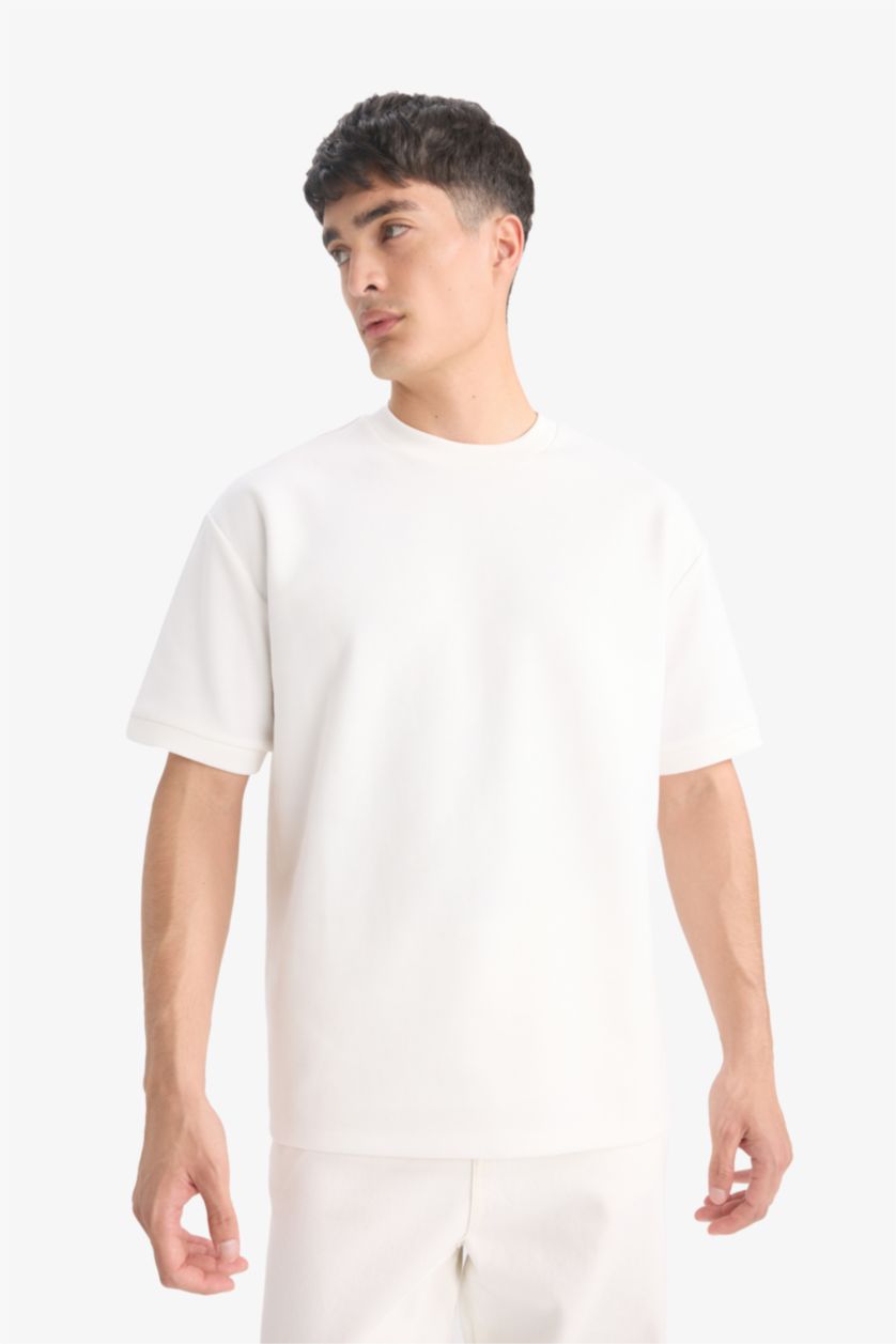 رجالي أبيض Oversize Fit Short Sleeve T-Shirt