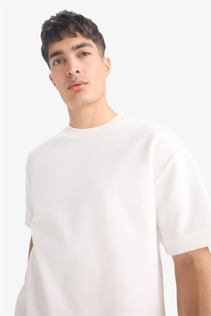 رجالي أبيض Oversize Fit Short Sleeve T-Shirt