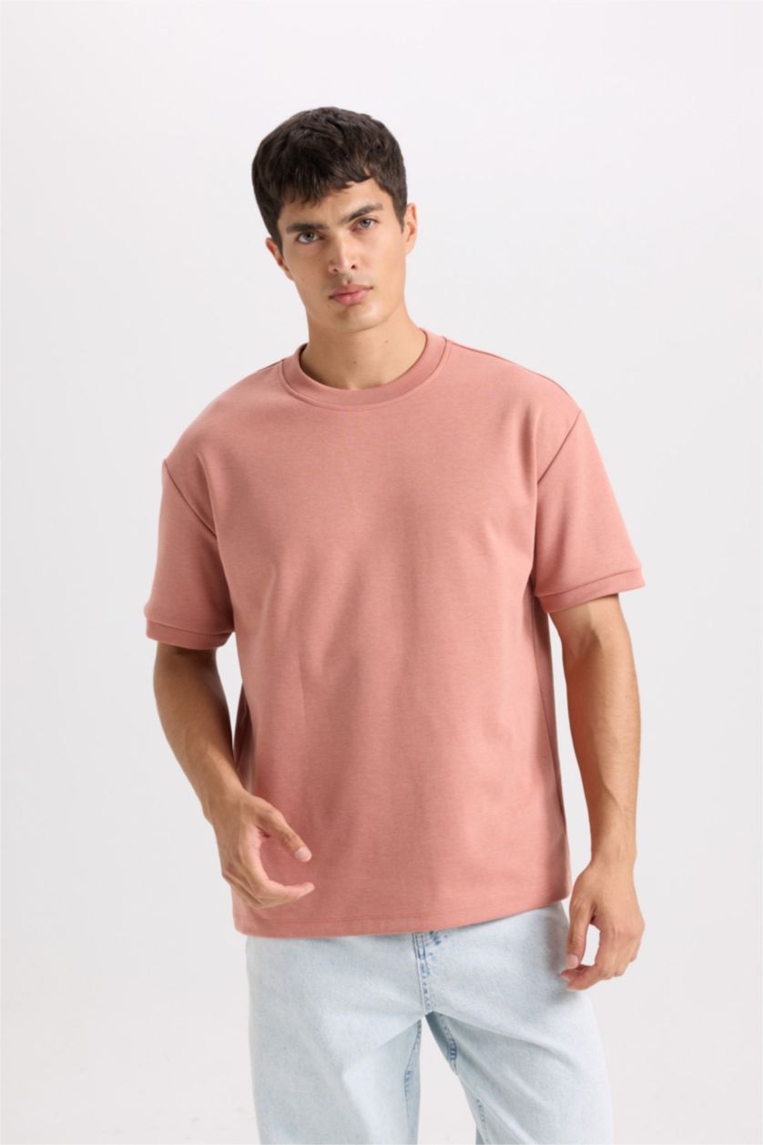 MAN Rose Oversize Crew Neck Basic Short Sleeve T-Shirt