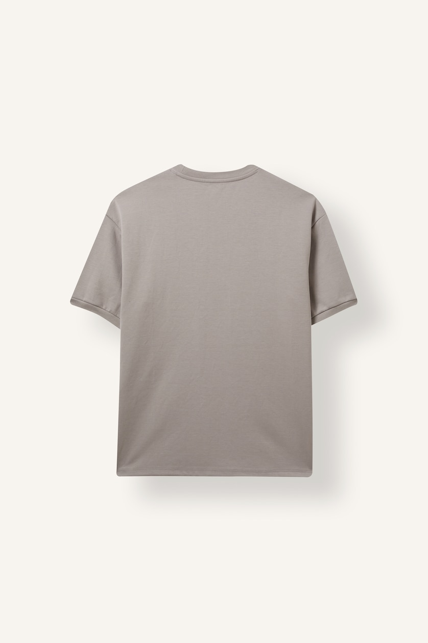 Men Light Grey Crew Neck Oversize Fit Short Sleeve T-Shirt